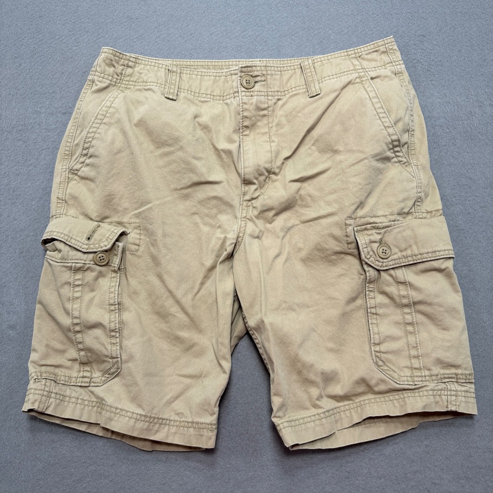 Old Navy Cargo Shorts Men's 33 Khaki‎ Relaxed Fit Cotton Hiking Utility Workwear